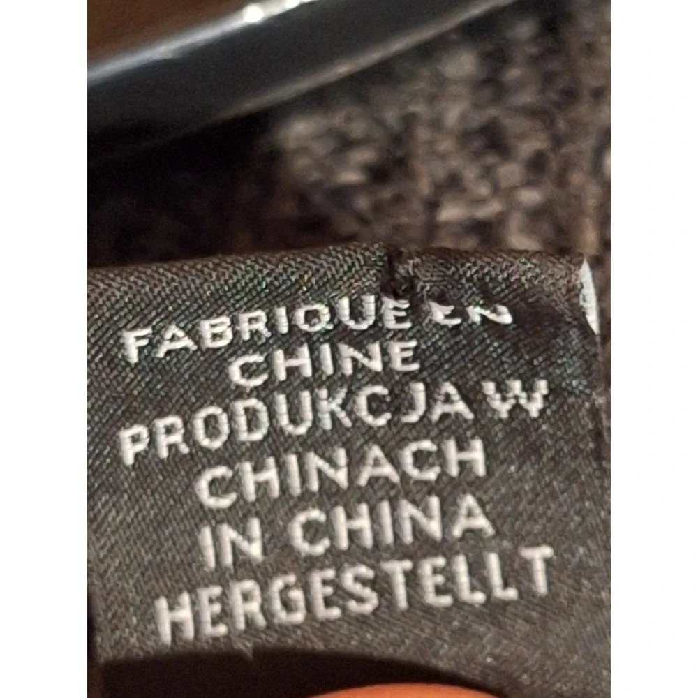 Tahari Womens Charcoal Gray 100% Merino Wool Open Front Cardigan Sweater Large - Picture 12 of 12